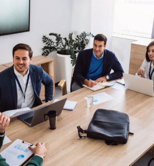 Group of business people at the meeting.